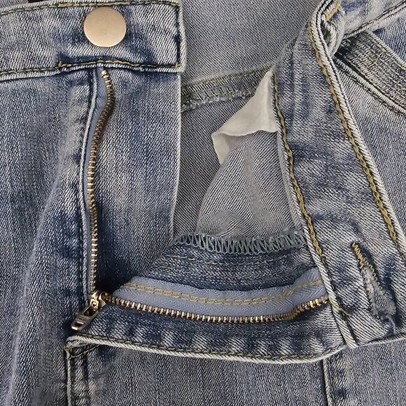 Baccini Denim Vintage Tailored Boho Midi Stretch Pencil Skirt - Picture 5 of 7